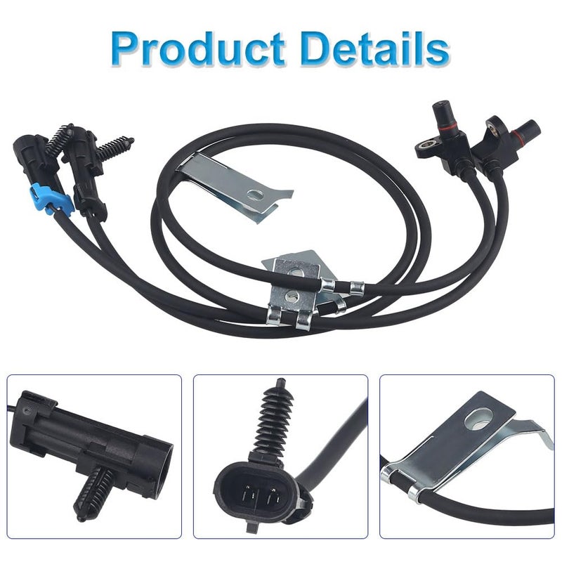 WMPHE Compatible with 2 pcs Front ABS Wheel Speed Sensor Chevy Suburban Silverado Tahoe GMC Yukon Cadillac Escalade 1996 1997 1998 1999 2000 2001 2002 2003 2004 2005, Left & Right 15991986 15997039 - Image 3